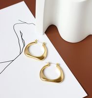 Geometric Metal Earrings Fashion Hollow Titanium Steel Earring main image 5