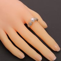 Simple Luxury Women's Hand Jewelry Pearl Copper Open Ring Wholesale main image 4