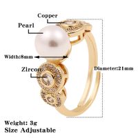 Simple Luxury Women's Hand Jewelry Pearl Copper Open Ring Wholesale main image 5