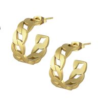 Neue Kreative Einfache Und Unregelmäßige C-förmige Hohle Ohrringe Für Frauen main image 6