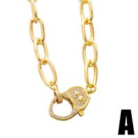 European And American Design Diamond Metal Thick Chain Copper Necklace main image 3