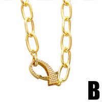 European And American Design Diamond Metal Thick Chain Copper Necklace main image 4