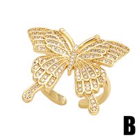 Fashion Butterfly Open Simple Tide Niche Design Sense Personality Copper Ring main image 5