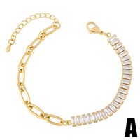 ¡nuevo! Pulsera De Oro 18k De Cobre Con Circonita Cuadrada De Lujo main image 3