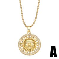 European And American Creative Personality Design Sun Pendant Copper Necklace main image 3