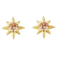 European And American New Simple Star Diamond Copper Earrings main image 4