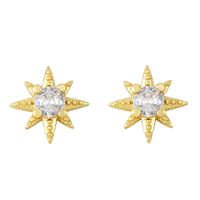 European And American New Simple Star Diamond Copper Earrings main image 5