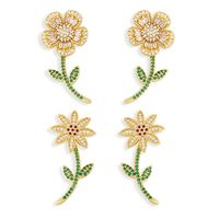 European And American Flower Small Daisy Copper Earrings main image 1