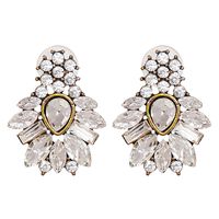 New Simple Design Female Earrings Transparent Glass Diamond Earrings main image 2