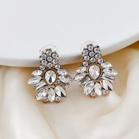 New Simple Design Female Earrings Transparent Glass Diamond Earrings main image 3