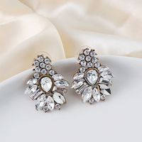 New Simple Design Female Earrings Transparent Glass Diamond Earrings main image 5