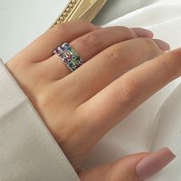 Colorful Romantic Holiday Women's Rhinestone Elastic Ring main image 3