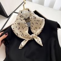 Small Wave Dot Small Square Scarf Spring And Autumn Thin Scarf main image 3