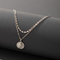 Fashion Multi-layer Metal Disc Double-layer Necklace main image 1