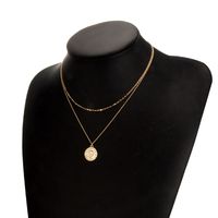 Fashion Multi-layer Metal Disc Double-layer Necklace main image 5