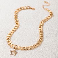 Fashion Diamond Five-pointed Star Single-layer Necklace main image 5