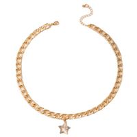 Fashion Diamond Five-pointed Star Single-layer Necklace main image 6