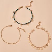 Fashion Star Beaded Three-layer Anklet Geometric Metal Disc Anklet main image 5