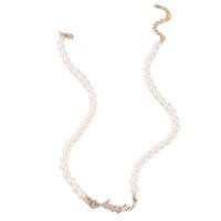 Fashion Letter Wings Pearl Geometric Irregular Beaded Single Layer Necklace main image 6