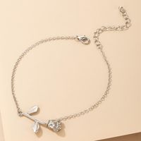 Fashion Foot Ornaments Alloy Three-dimensional Rose Flower Anklet main image 3