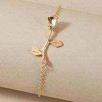 Fashion Foot Ornaments Alloy Three-dimensional Rose Flower Anklet main image 5