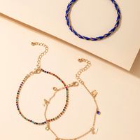 Fashion Colorful Diamond-studded Butterfly Multi-layer Anklet main image 5