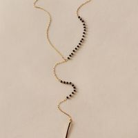 Fashion Black Beaded Chain Geometric Drip Oil Single Layer Clavicle Chain main image 3