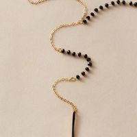 Fashion Black Beaded Chain Geometric Drip Oil Single Layer Clavicle Chain main image 4