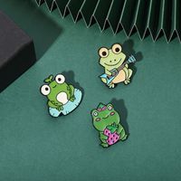New Enamel Lotus Leaf Frog Brooch Creative Cartoon Badge Wholesale main image 3