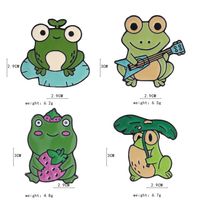 New Enamel Lotus Leaf Frog Brooch Creative Cartoon Badge Wholesale main image 4