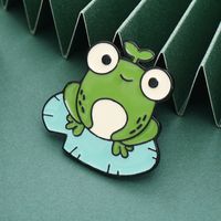 New Enamel Lotus Leaf Frog Brooch Creative Cartoon Badge Wholesale main image 5