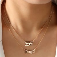Angel Lucky Number Angel Letter Necklace 2 Pieces main image 4