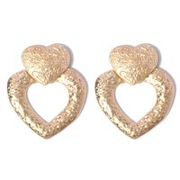 Creative Retro Alloy Geometric Heart-shaped Hollow Cross-border Fashion Earrings sku image 1