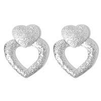 Creative Retro Alloy Geometric Heart-shaped Hollow Cross-border Fashion Earrings sku image 2