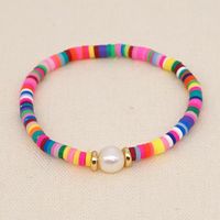 New Crystal Soft Ceramic Rainbow Beads Handmade Beaded Stacking Bracelet sku image 1