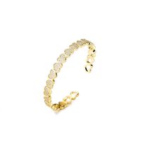 Fashion Copper-plated Gold Heart-shape Bracelet Micro-inlaid Zircon Jewelry sku image 1