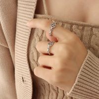 Fashion English Letter B Hollow Titanium Cross-border Ring sku image 4