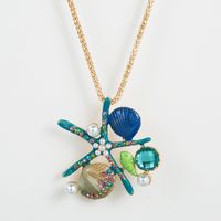 European And American Fashion Ocean Style Series Starfish Scallop Pearl Alloy Necklace sku image 1