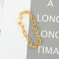 Fashion Thick Bracelet European And American Punk Hollow U-shaped Chain Copper Bracelet sku image 1