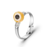 Nuevo Anillo De Ojo De Diablo Tejido A Mano De Alambre De Cobre Creativo Joyería De Ojo Azul sku image 1