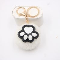 Cute Cat's Claw Keychain Pendant Schoolbag Wallet Bear Paw Plush Pendant Jewelry sku image 1