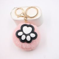 Cute Cat's Claw Keychain Pendant Schoolbag Wallet Bear Paw Plush Pendant Jewelry sku image 3