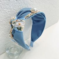 Korean New Headband Fashion Printed Fabric Color Matching Knotted Headband sku image 4