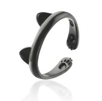 Anillo De Aleación De Metal Negro Envuelto En Anillos De Animales sku image 6