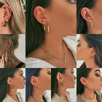 Neue Kreative Einfache Und Unregelmäßige C-förmige Hohle Ohrringe Für Frauen sku image 6