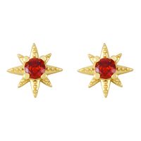 European And American New Simple Star Diamond Copper Earrings sku image 1