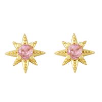 European And American New Simple Star Diamond Copper Earrings sku image 5