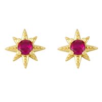 European And American New Simple Star Diamond Copper Earrings sku image 7