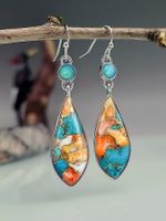 Ethnic Style Geometric Colorful Glazed Alloy Drop Earrings sku image 2