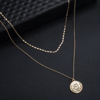 Fashion Multi-layer Metal Disc Double-layer Necklace sku image 1